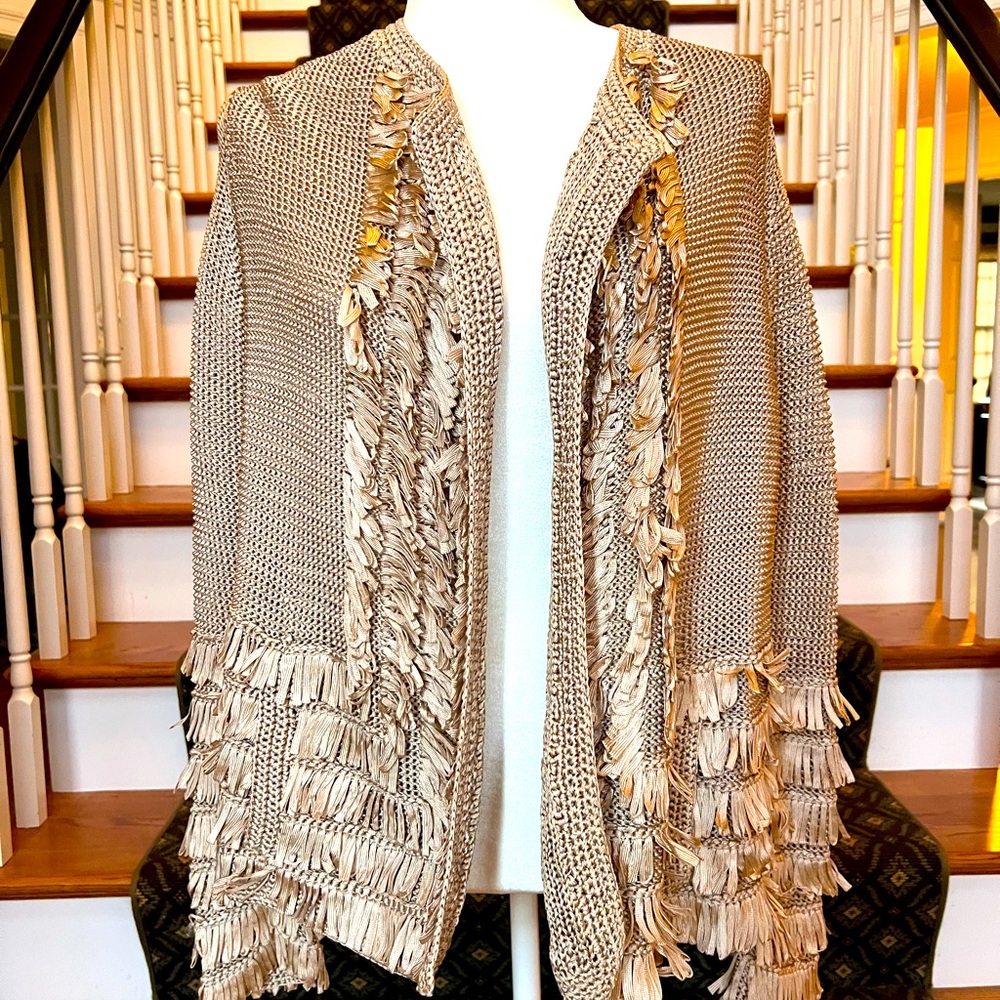 Heavy weight metallic woven jacket